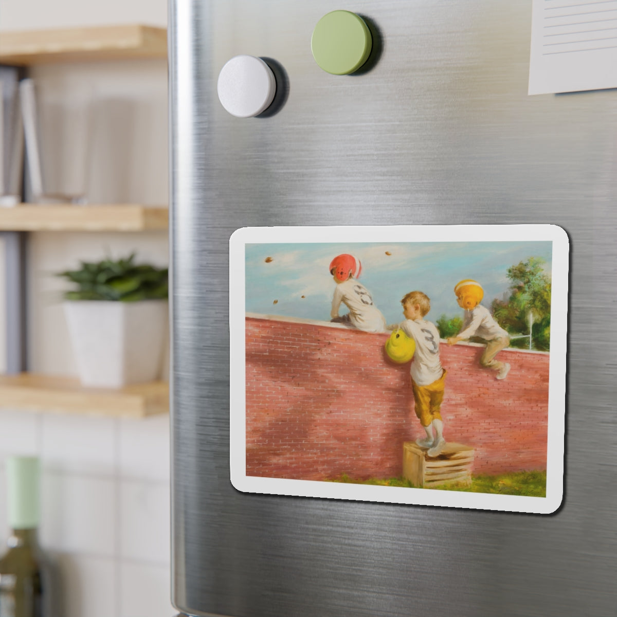 Observing the Game (Magazine Illustration) Refrigerator Magnet-The Sticker Space