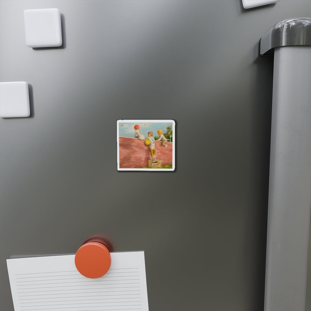 Observing the Game (Magazine Illustration) Refrigerator Magnet-The Sticker Space