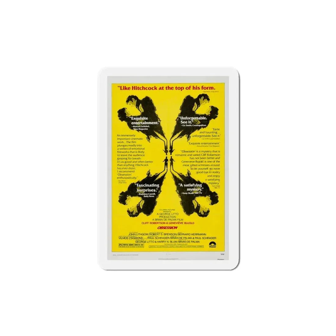 Obsession 1976 Movie Poster Refrigerator Magnet 4 Inch - The Sticker Space