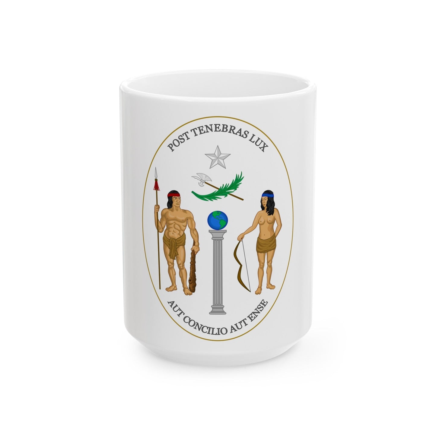 Obverse of the Coat of Arms of Chile (1812-1814) - White Coffee Mug-15oz-The Sticker Space