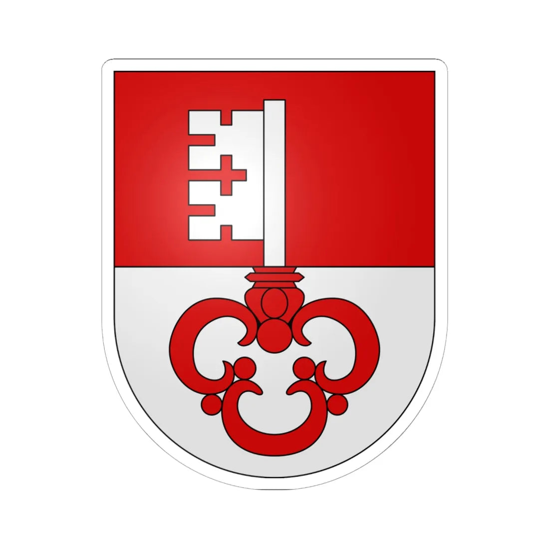 Obwald-coat of arms (Switzerland) (Coat of Arms) STICKER Vinyl Kiss-Cut Decal 6 Inch White - The Sticker Space