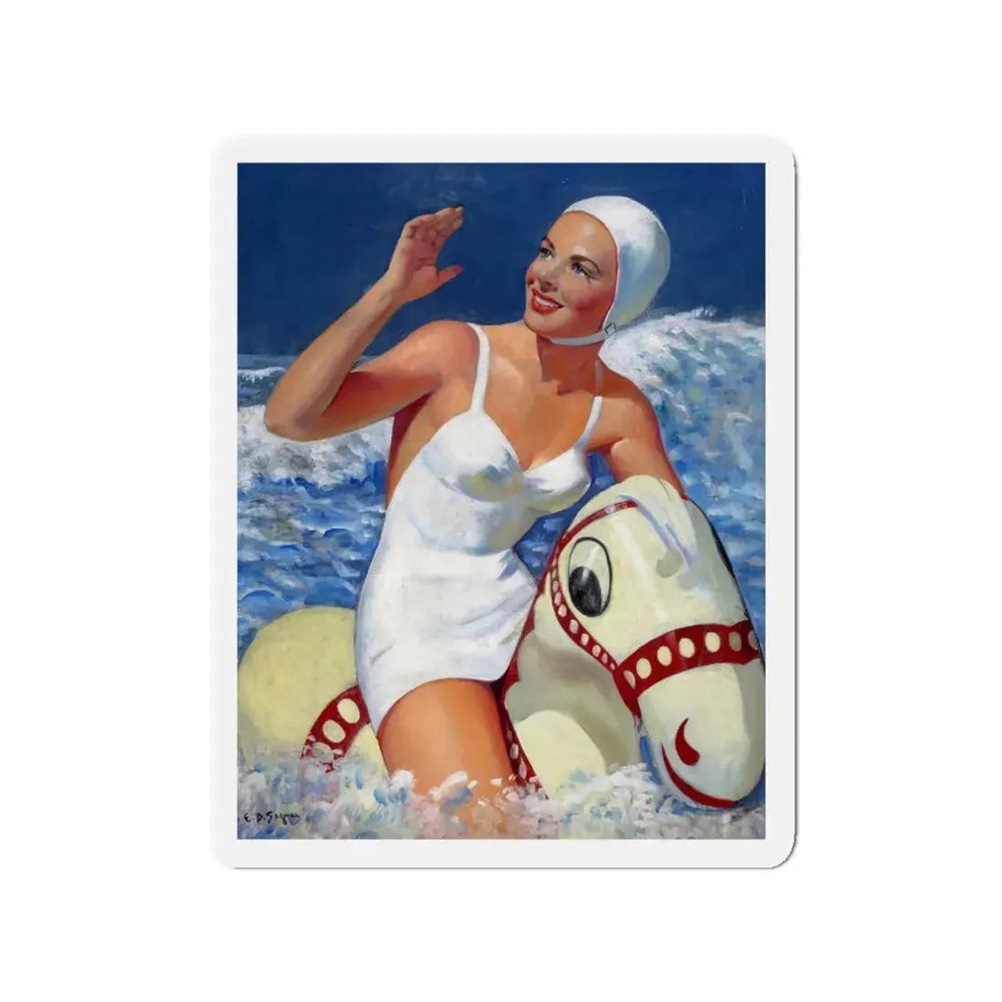 Ocean Fun (Magazine Illustration) Refrigerator Magnet - The Sticker Space