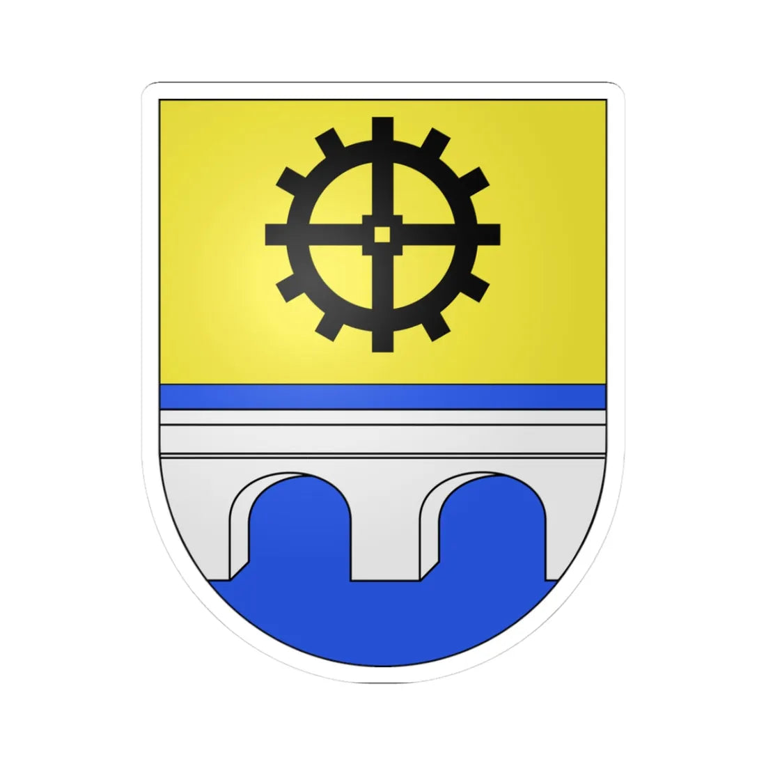 Ocout-coat of arms (Switzerland) (Coat of Arms) STICKER Vinyl Kiss-Cut Decal 3 Inch White - The Sticker Space