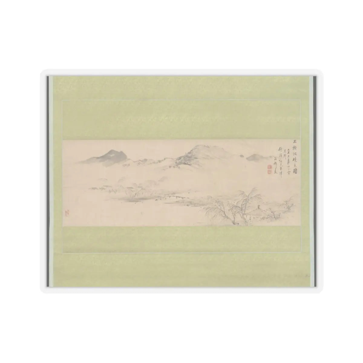 Oda Kaisen - View of the Kamo River from Sanbogi at Dawn - 1829 v1 - STICKER Vinyl Kiss-Cut Decal