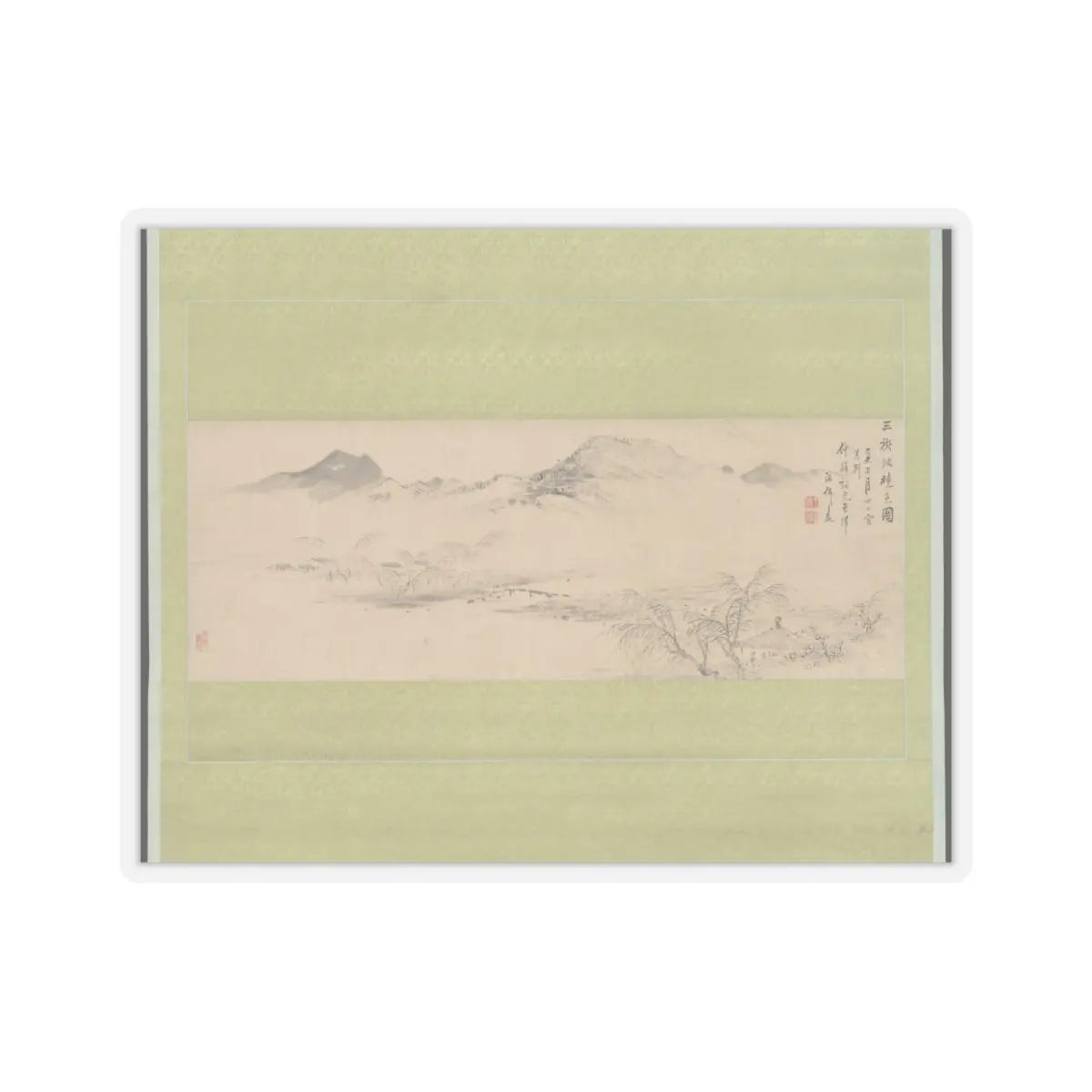 Oda Kaisen - View of the Kamo River from Sanbogi at Dawn - 1829 v1 - STICKER Vinyl Kiss-Cut Decal