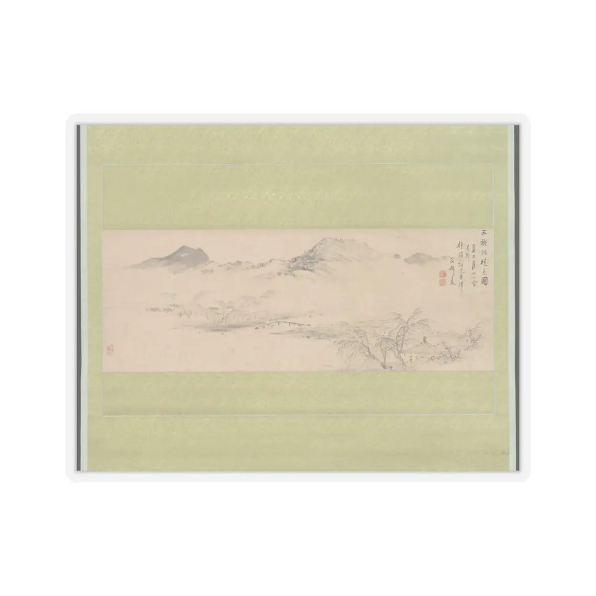 Oda Kaisen - View of the Kamo River from Sanbogi at Dawn - 1829 v1 - STICKER Vinyl Kiss-Cut Decal