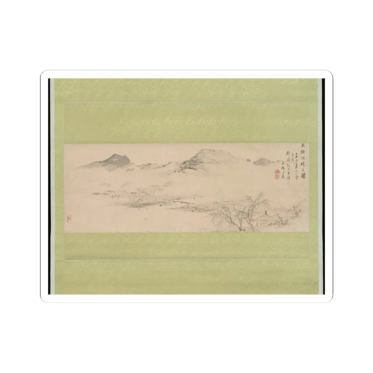 Oda Kaisen - View of the Kamo River from Sanbogi at Dawn - 1829 v1 - STICKER Vinyl Kiss-Cut Decal