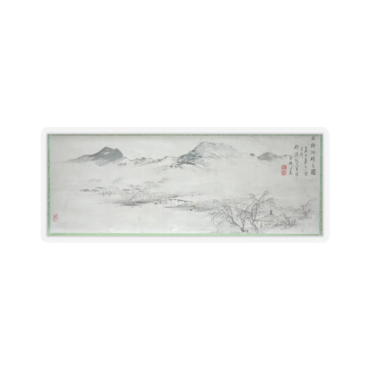 Oda Kaisen - View of the Kamo River from Sanbogi at Dawn - 1829 v3 - STICKER Vinyl Kiss-Cut Decal