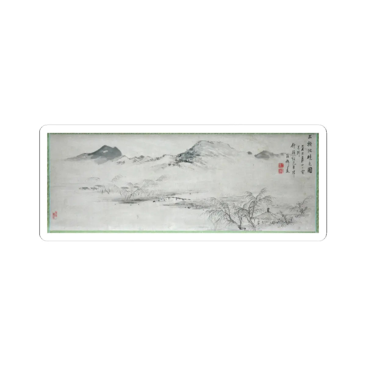 Oda Kaisen - View of the Kamo River from Sanbogi at Dawn - 1829 v3 - STICKER Vinyl Kiss-Cut Decal