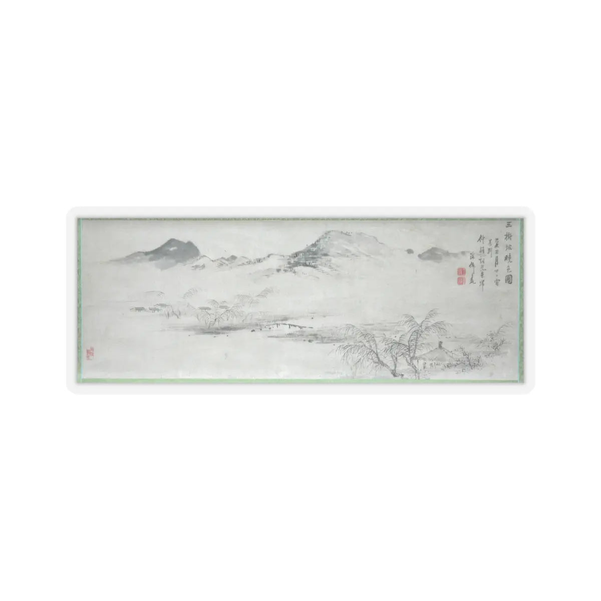 Oda Kaisen - View of the Kamo River from Sanbogi at Dawn - 1829 v3 - STICKER Vinyl Kiss-Cut Decal