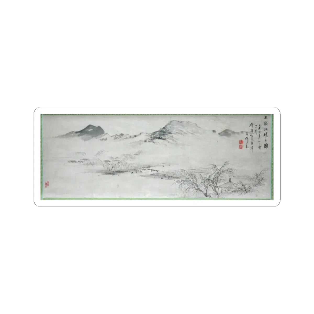 Oda Kaisen - View of the Kamo River from Sanbogi at Dawn - 1829 v3 - STICKER Vinyl Kiss-Cut Decal