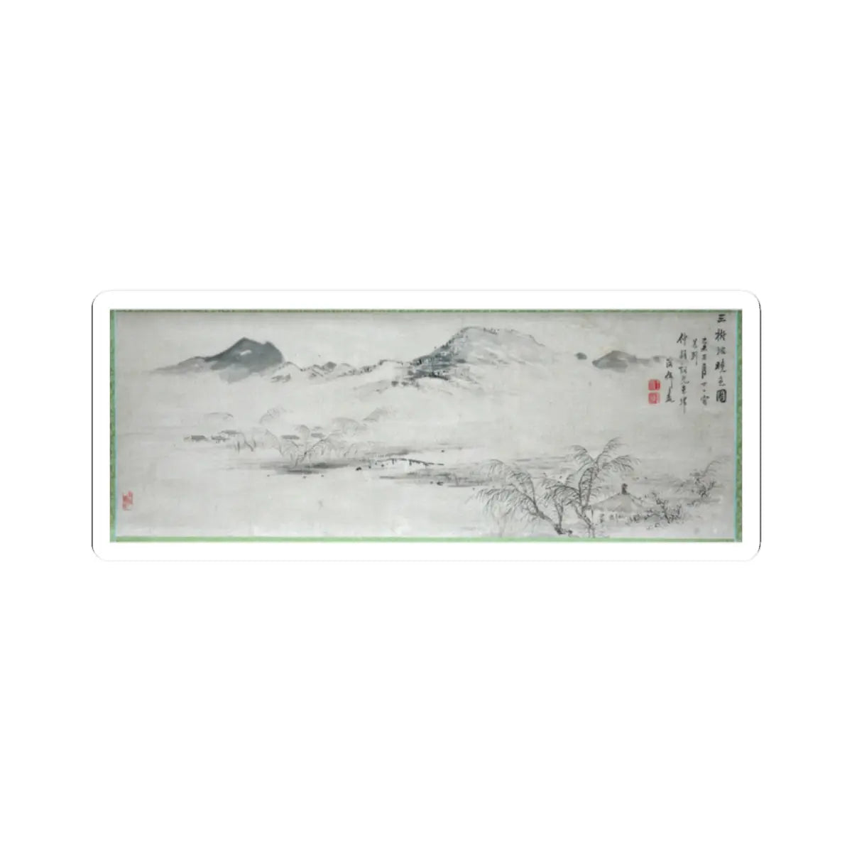Oda Kaisen - View of the Kamo River from Sanbogi at Dawn - 1829 v3 - STICKER Vinyl Kiss-Cut Decal