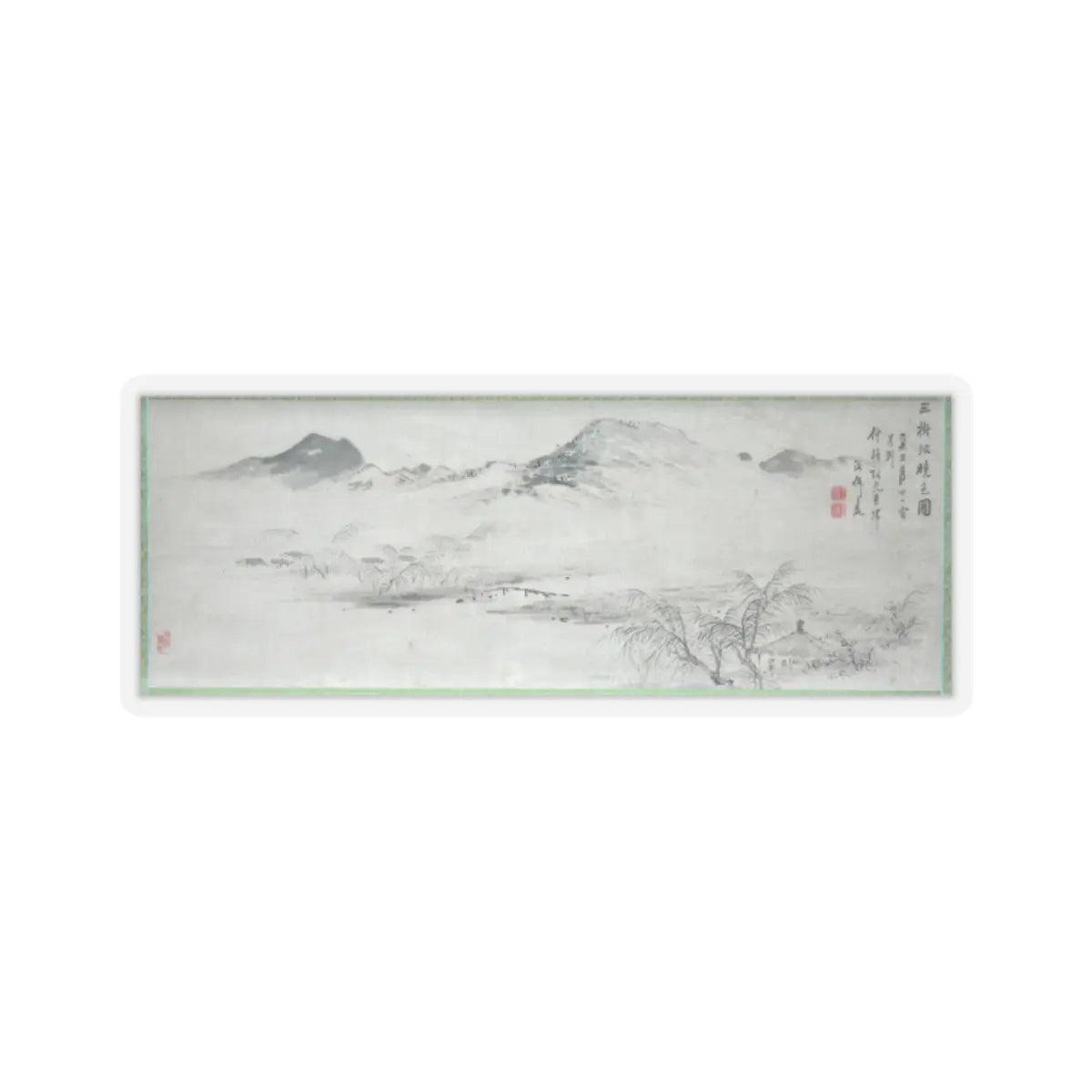 Oda Kaisen - View of the Kamo River from Sanbogi at Dawn - 1829 v3 - STICKER Vinyl Kiss-Cut Decal