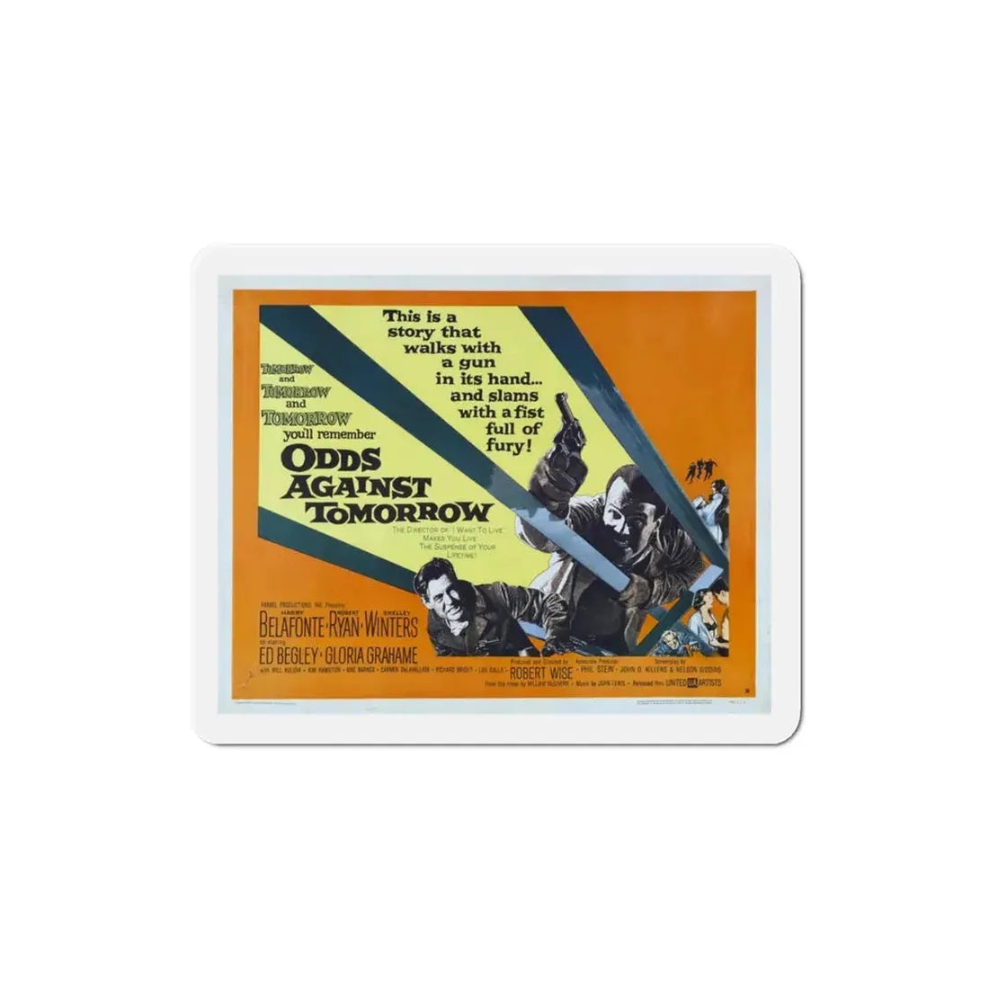 Odds Against Tomorrow 1959 Movie Poster Refrigerator Magnet 3 Inch - The Sticker Space