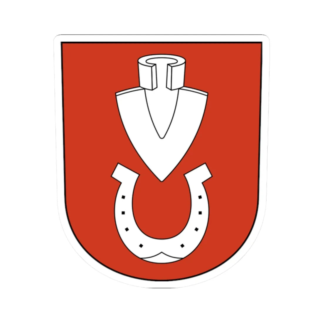 Oerlikon-blazon (Switzerland) (Coat of Arms) STICKER Vinyl Kiss-Cut Decal 2 Inch White - The Sticker Space