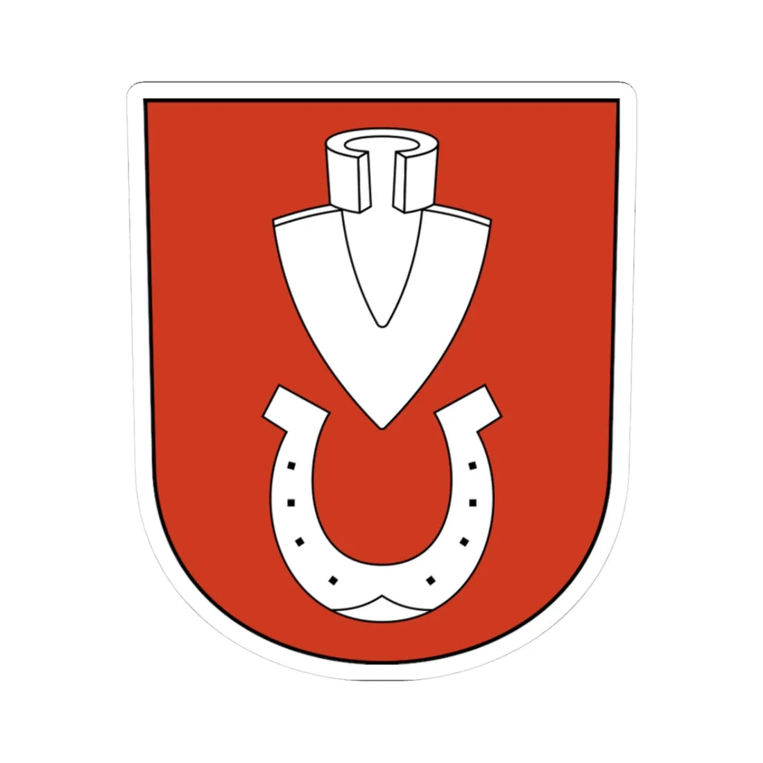 Oerlikon-blazon (Switzerland) (Coat of Arms) STICKER Vinyl Kiss-Cut Decal 3 Inch White - The Sticker Space