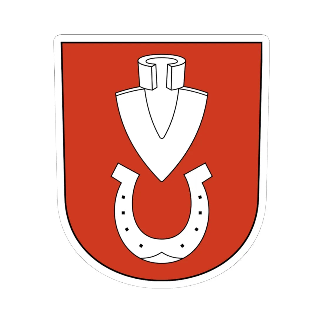 Oerlikon-blazon (Switzerland) (Coat of Arms) STICKER Vinyl Kiss-Cut Decal 4 Inch White - The Sticker Space