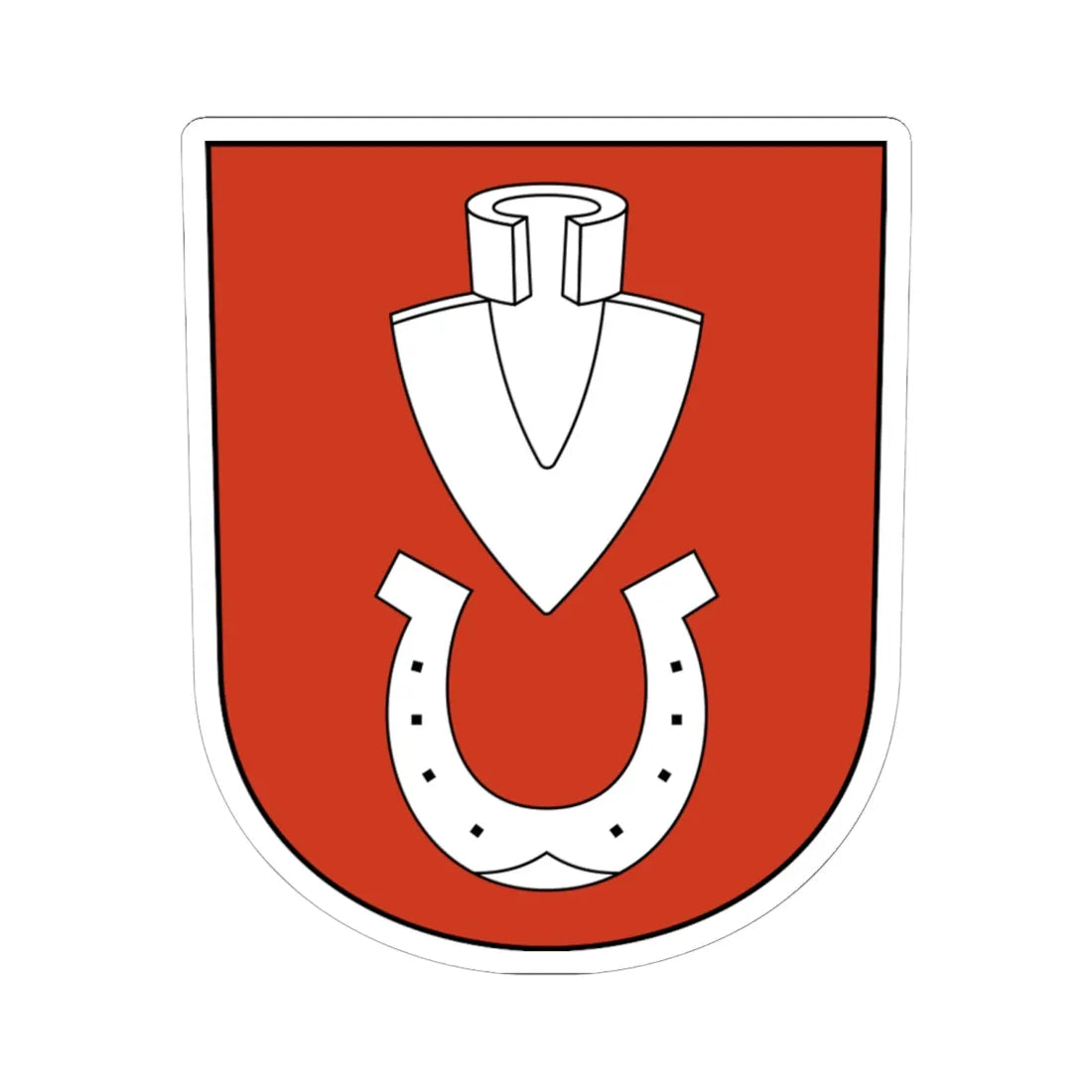 Oerlikon-blazon (Switzerland) (Coat of Arms) STICKER Vinyl Kiss-Cut Decal 6 Inch White - The Sticker Space