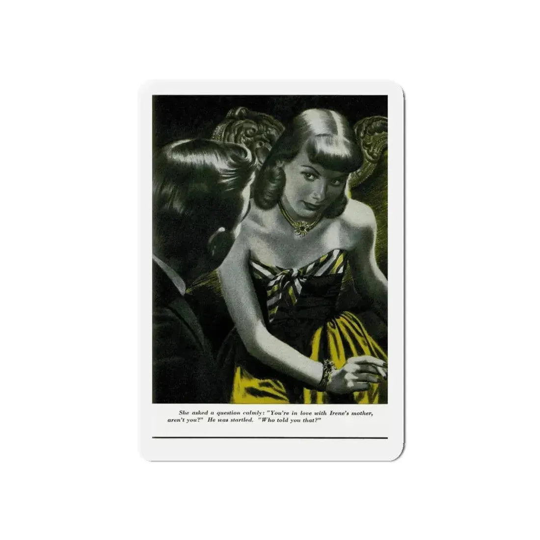 Of Course, She's Older (2), Redbook, February 1947 (Magazine Illustration) Refrigerator Magnet 5 Inch - The Sticker Space