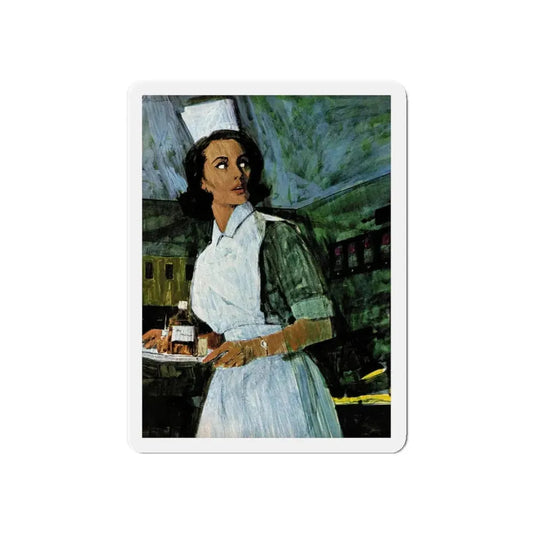 Of Fear & Love, Chatelaine, October 1966 (Magazine Illustration) Refrigerator Magnet 6 Inch - The Sticker Space