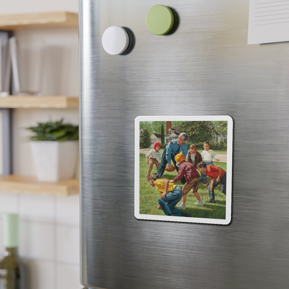 Off Duty (Magazine Illustration) Refrigerator Magnet-The Sticker Space