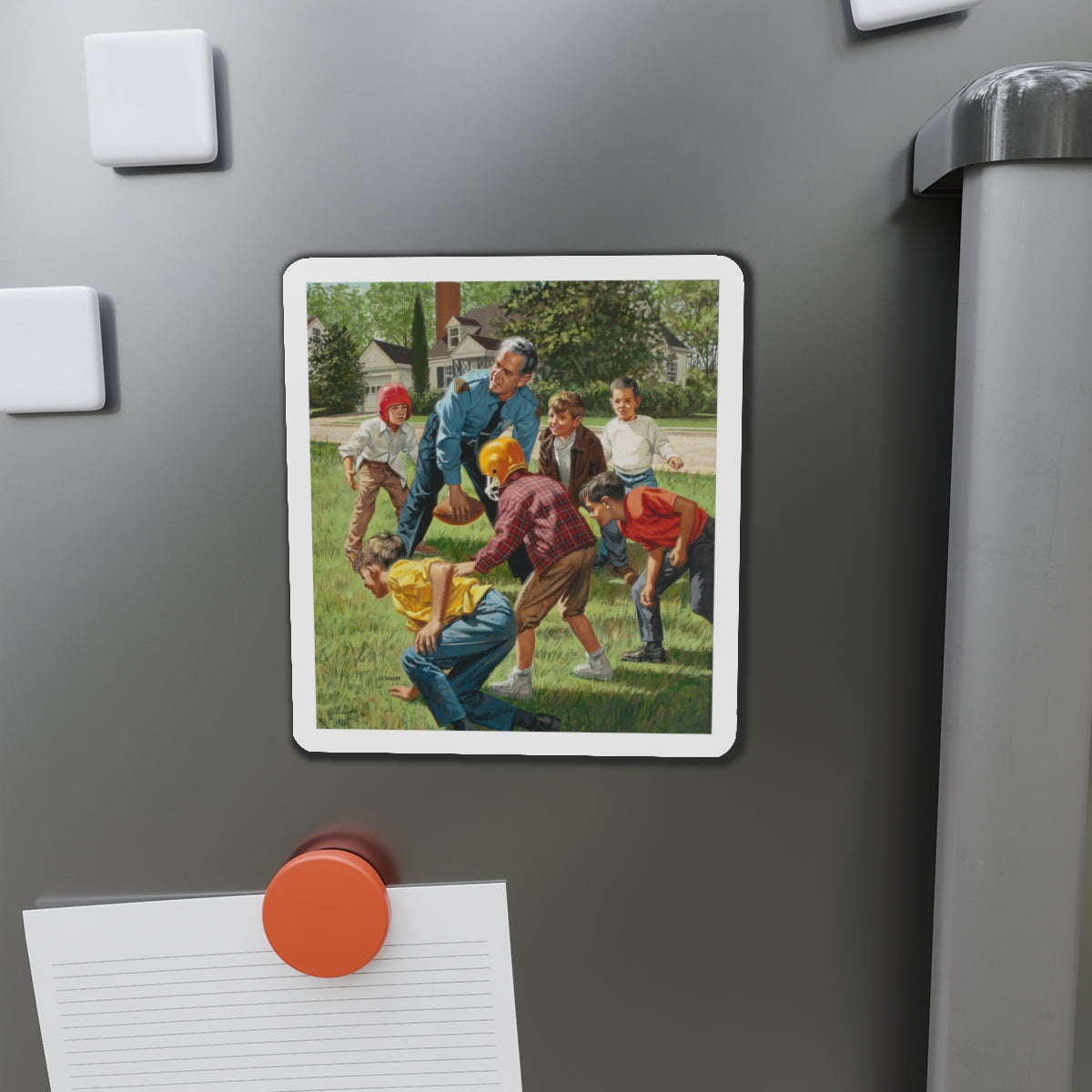 Off Duty (Magazine Illustration) Refrigerator Magnet-The Sticker Space