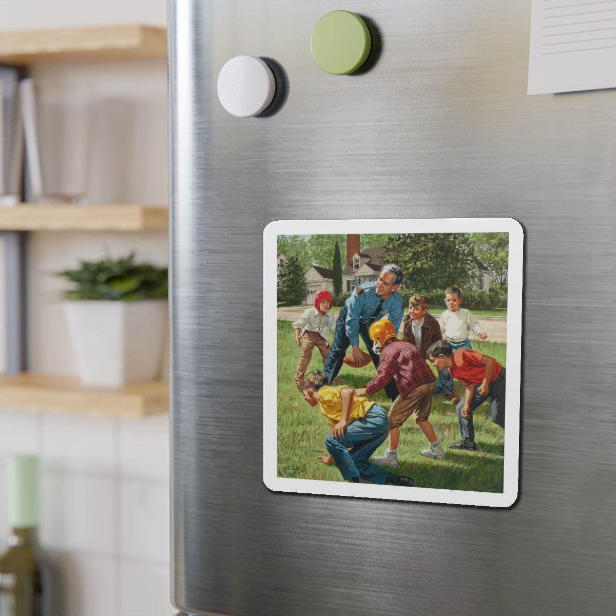 Off Duty (Magazine Illustration) Refrigerator Magnet-The Sticker Space