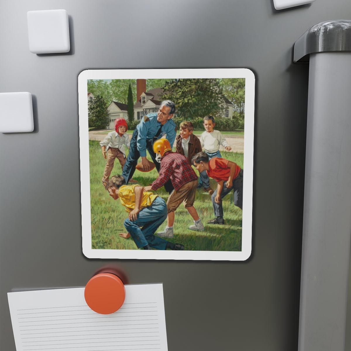 Off Duty (Magazine Illustration) Refrigerator Magnet-The Sticker Space