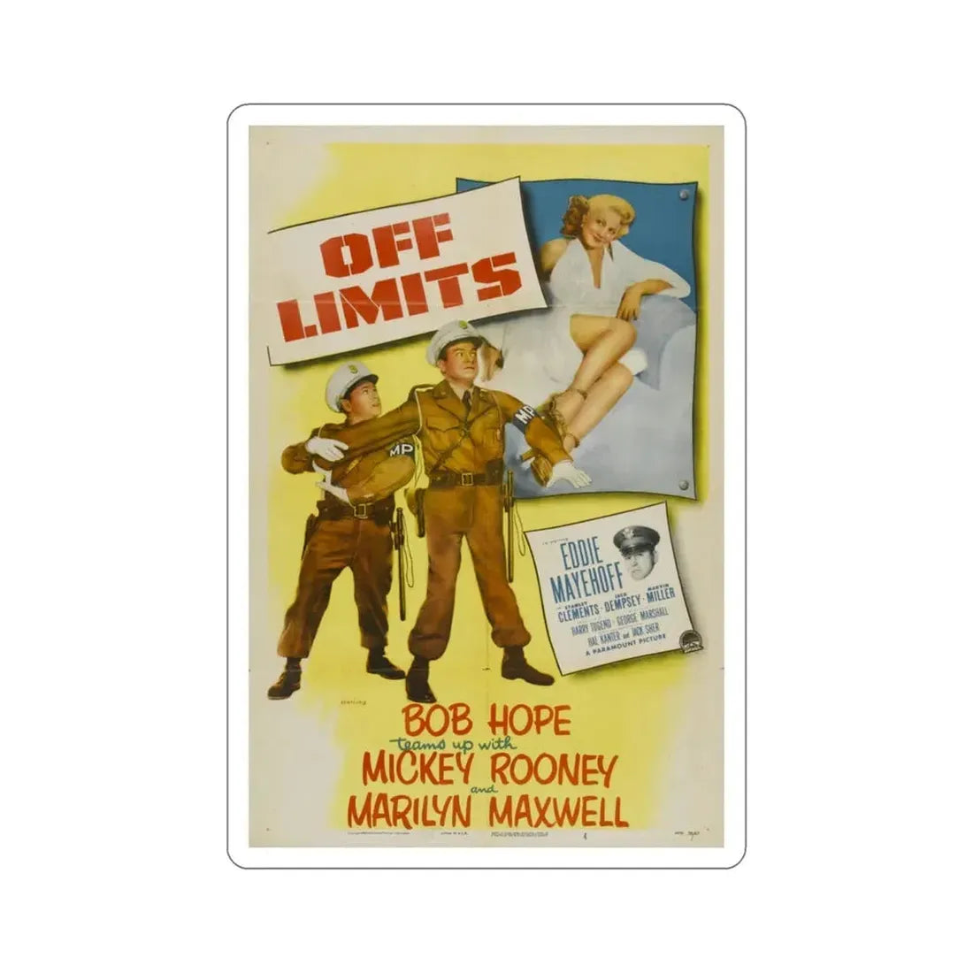 Off Limits 1952 Movie Poster STICKER Vinyl Die-Cut Decal 3 Inch - The Sticker Space
