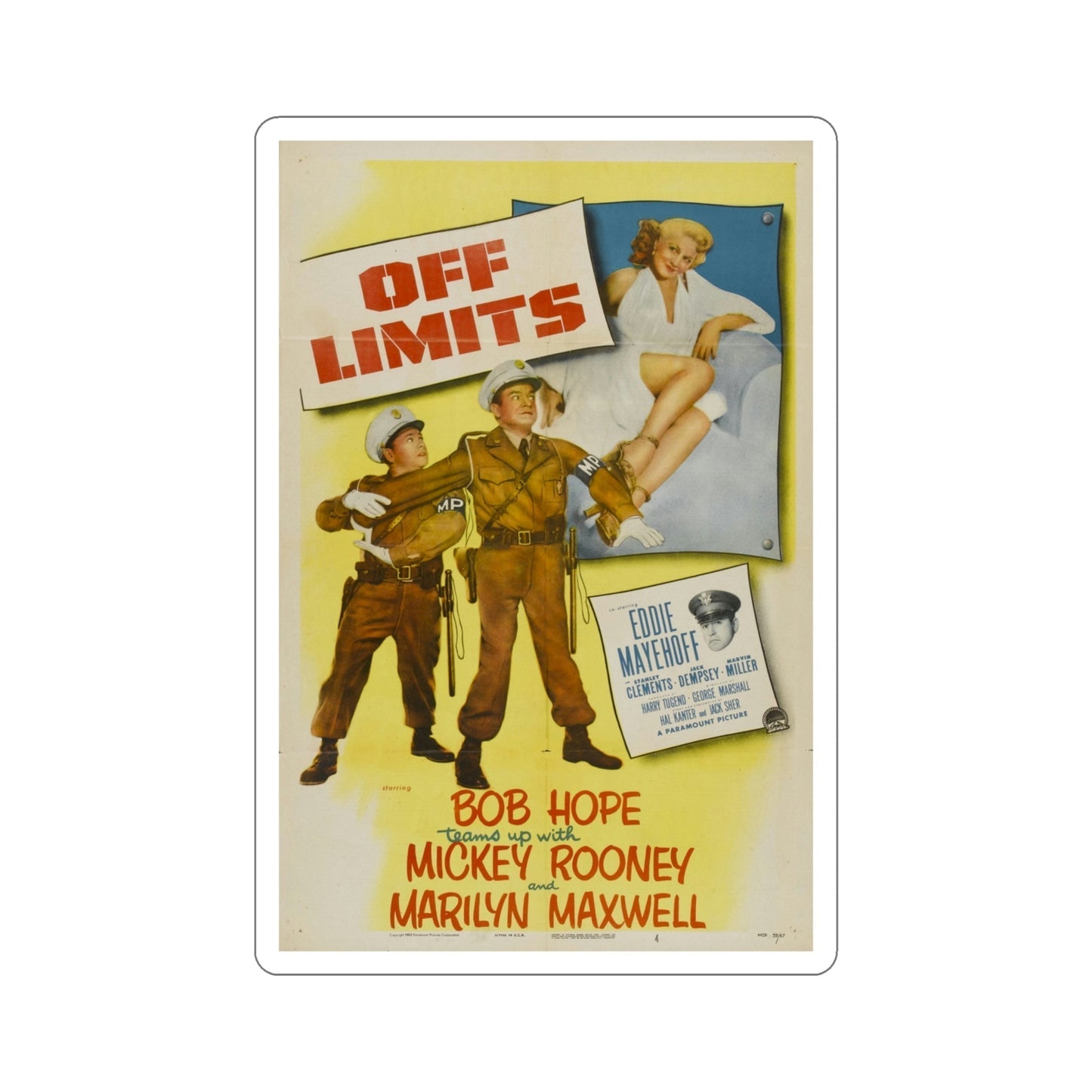 Off Limits 1952 Movie Poster STICKER Vinyl Die-Cut Decal-4 Inch-The Sticker Space