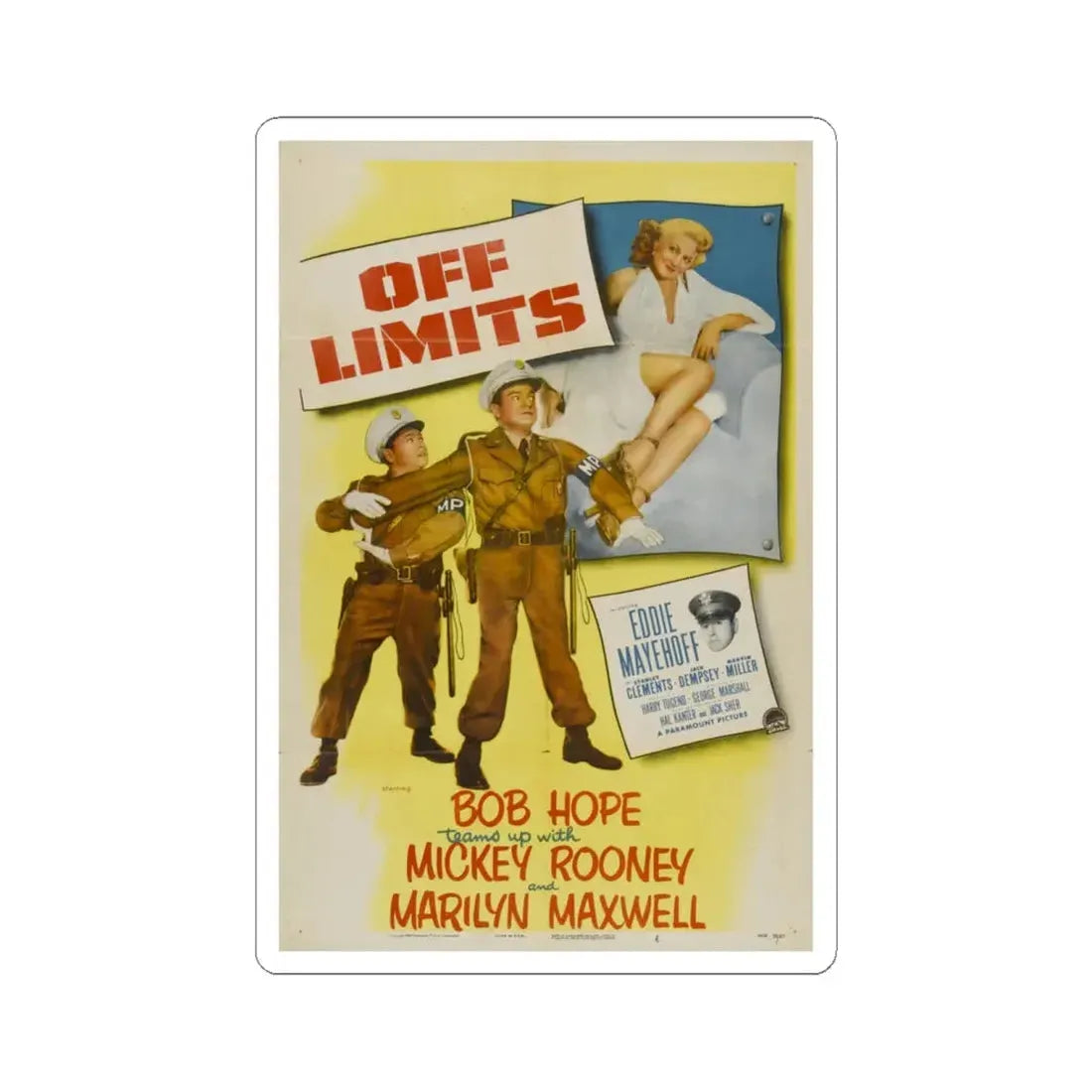 Off Limits 1952 Movie Poster - STICKER Vinyl Kiss-Cut Decal 6 Inch White - The Sticker Space