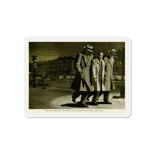 Off to Meet Mr Big, 1950 (Magazine Illustration) Refrigerator Magnet 6 Inch - The Sticker Space