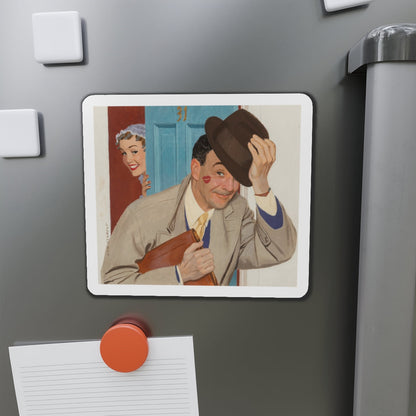 Off to Work, This Week Magazine, 1958 (Magazine Illustration) Refrigerator Magnet-The Sticker Space