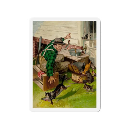 Off with the Fish, Outdoor Life magazine cover (Magazine Illustration) Refrigerator Magnet - The Sticker Space