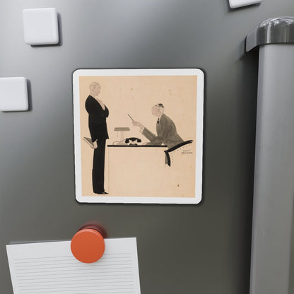 Office Confrontation (c. 1920s) (Magazine Illustration) Refrigerator Magnet-The Sticker Space