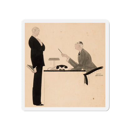 Office Confrontation (c. 1920s) (Magazine Illustration) Refrigerator Magnet-5" x 5"-The Sticker Space