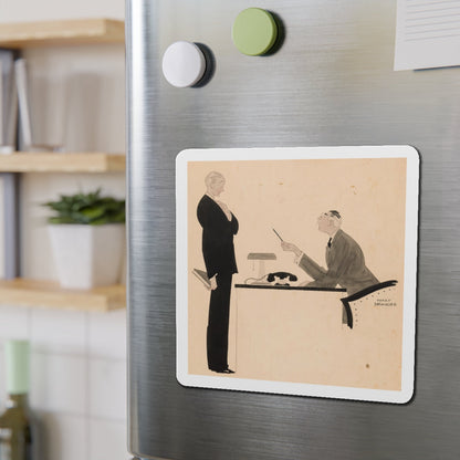 Office Confrontation (c. 1920s) (Magazine Illustration) Refrigerator Magnet-The Sticker Space