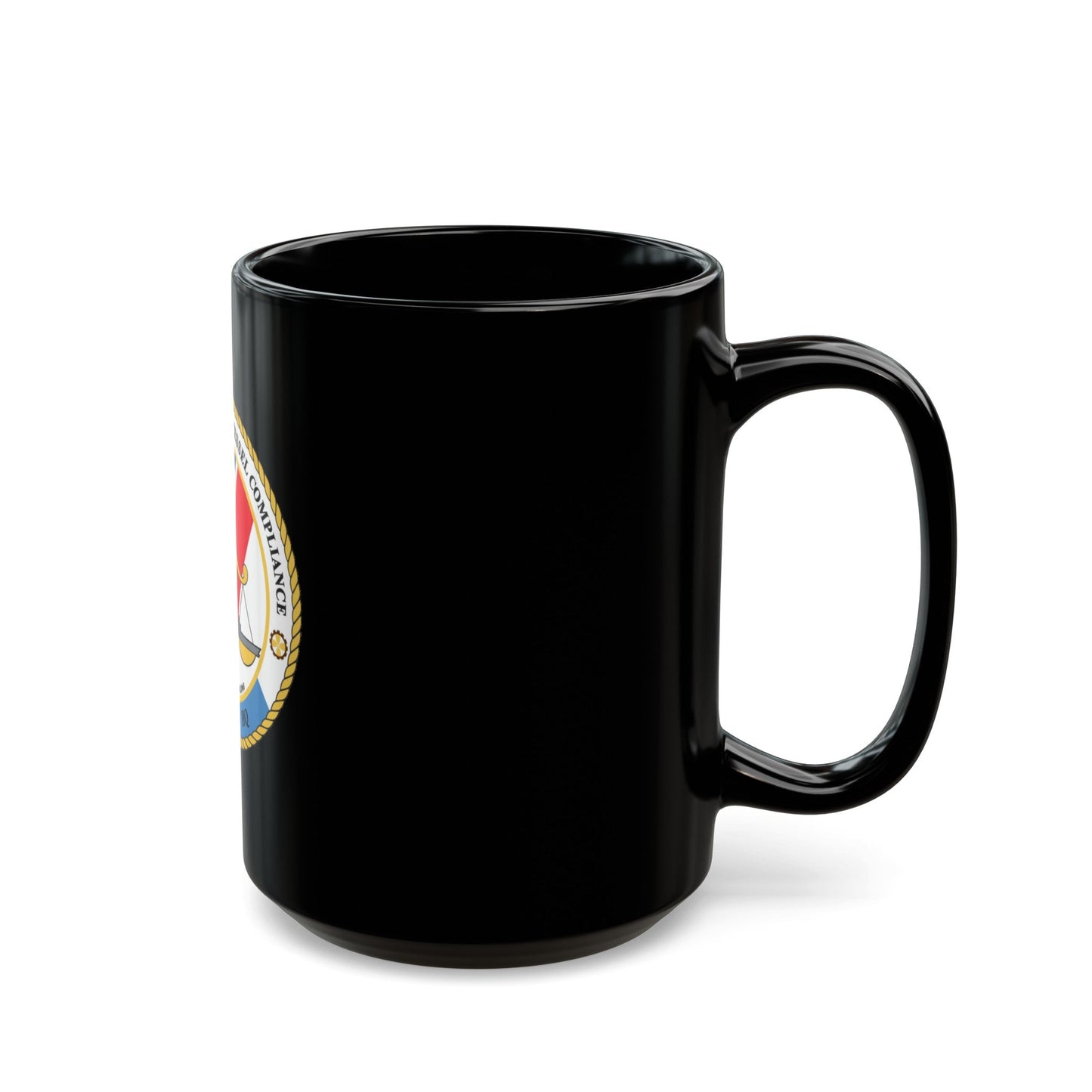 Office of Comm Vessel Cmplnce (U.S. Coast Guard) Black Coffee Mug-The Sticker Space