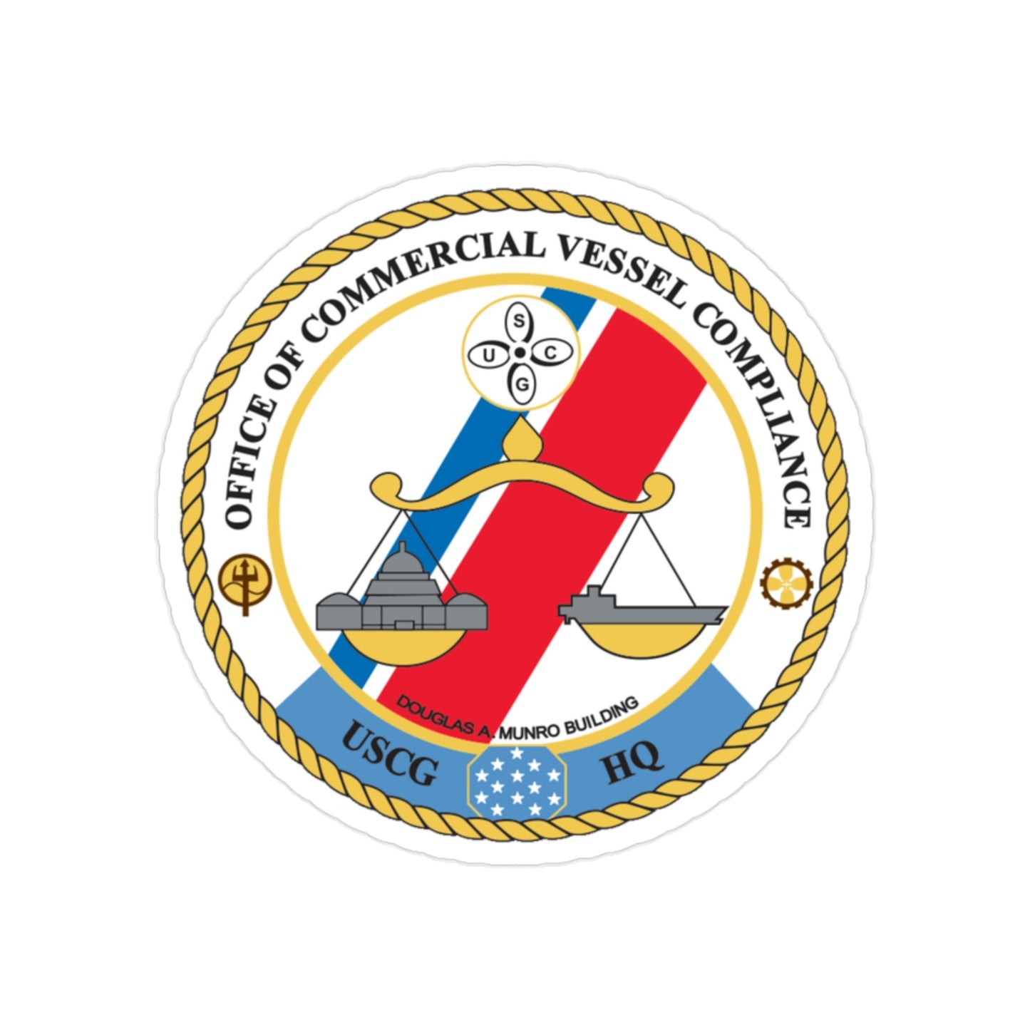 Office of Comm Vessel Cmplnce (U.S. Coast Guard) Transparent STICKER Die-Cut Vinyl Decal-2 Inch-The Sticker Space