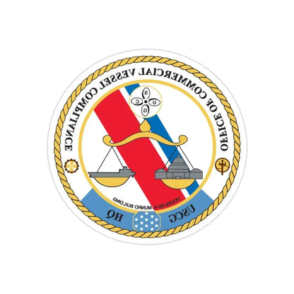 Office of Comm Vessel Cmplnce (U.S. Coast Guard) REVERSE PRINT Transparent Die-Cut STICKER 5 Inch Die-Cut Transparent - The Sticker Space