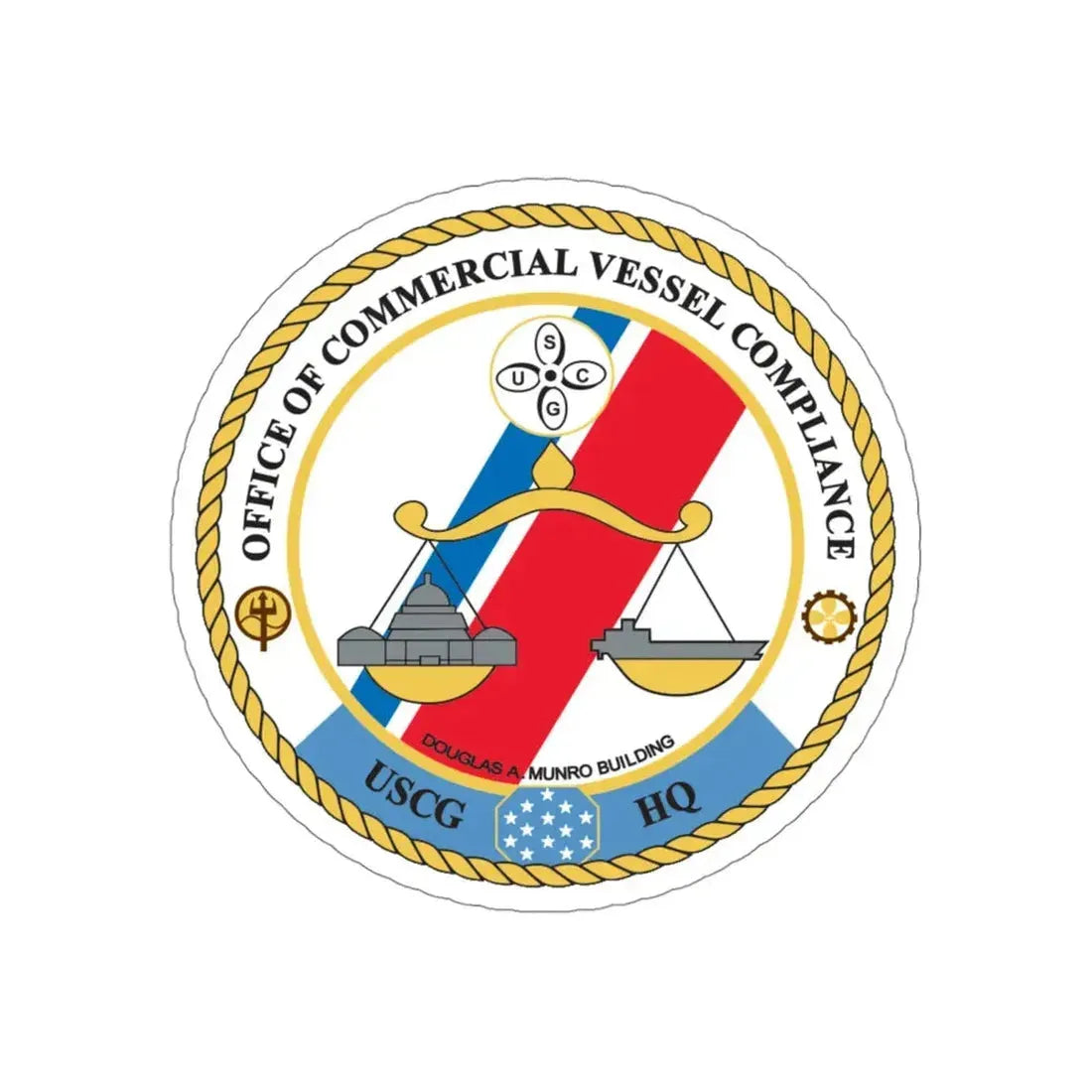 Office of Comm Vessel Cmplnce (U.S. Coast Guard) STICKER Vinyl Die-Cut Decal 4 Inch - The Sticker Space