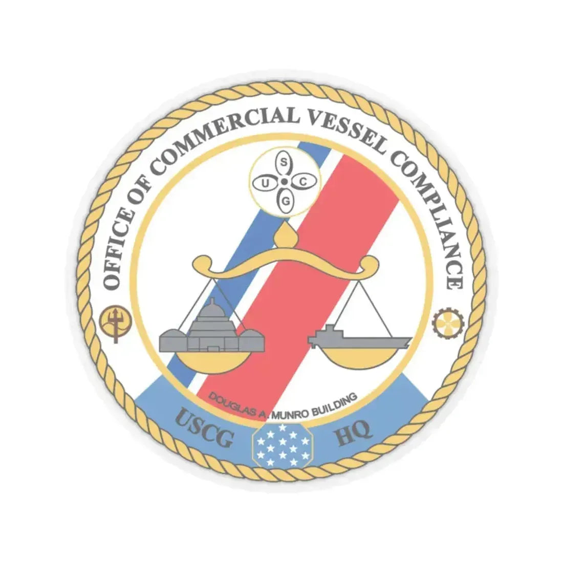Office of Comm Vessel Cmplnce (U.S. Coast Guard) STICKER Vinyl Kiss-Cut Decal 6 Inch Transparent - The Sticker Space