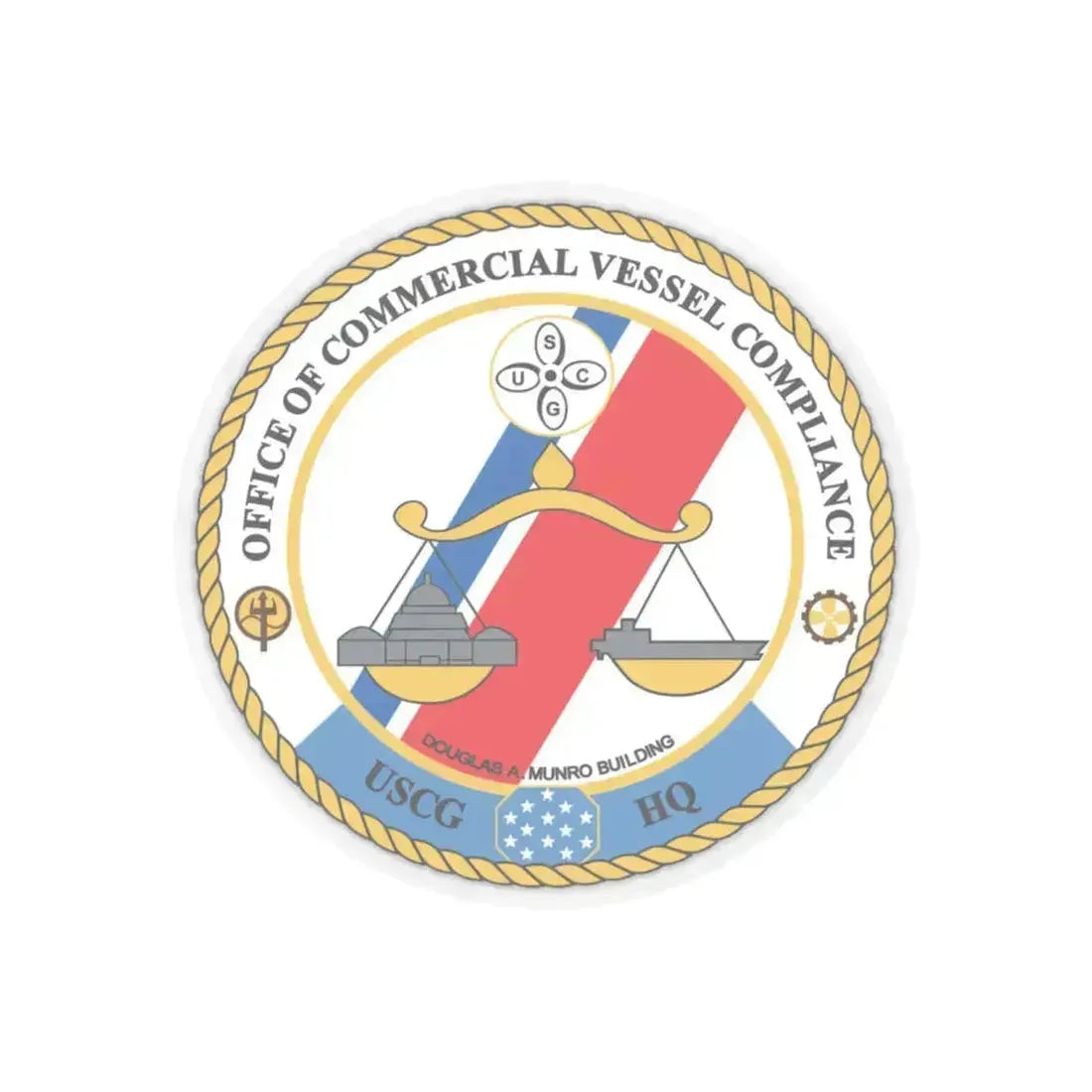 Office of Comm Vessel Cmplnce (U.S. Coast Guard) STICKER Vinyl Kiss-Cut Decal 6 Inch Transparent - The Sticker Space