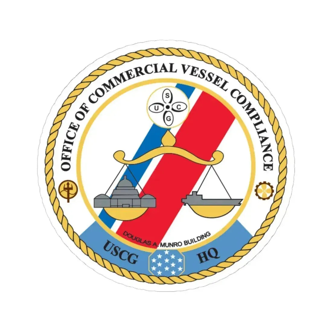 Office of Comm Vessel Cmplnce (U.S. Coast Guard) STICKER Vinyl Kiss-Cut Decal 6 Inch White - The Sticker Space