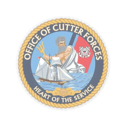 Office of Cutter Forces (U.S. Coast Guard) STICKER Vinyl Kiss-Cut Decal 3 Inch Transparent - The Sticker Space