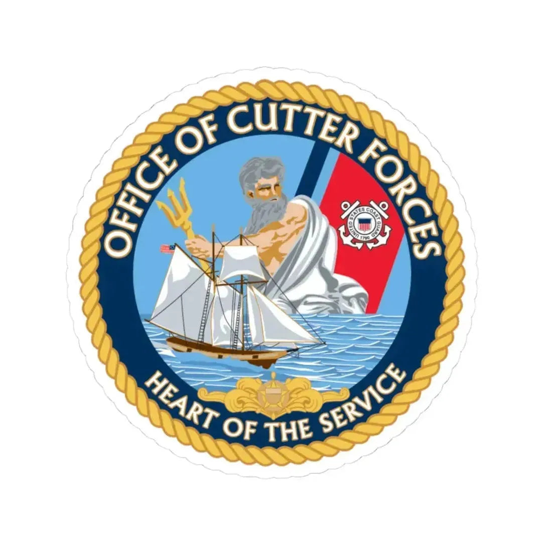 Office of Cutter Forces (U.S. Coast Guard) STICKER Vinyl Kiss-Cut Decal 3 Inch White - The Sticker Space