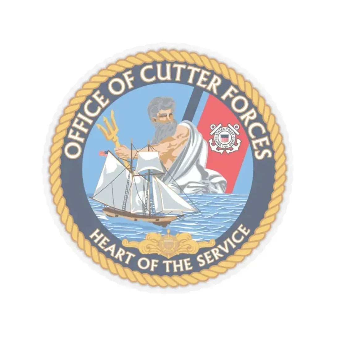 Office of Cutter Forces (U.S. Coast Guard) STICKER Vinyl Kiss-Cut Decal 4 Inch Transparent - The Sticker Space