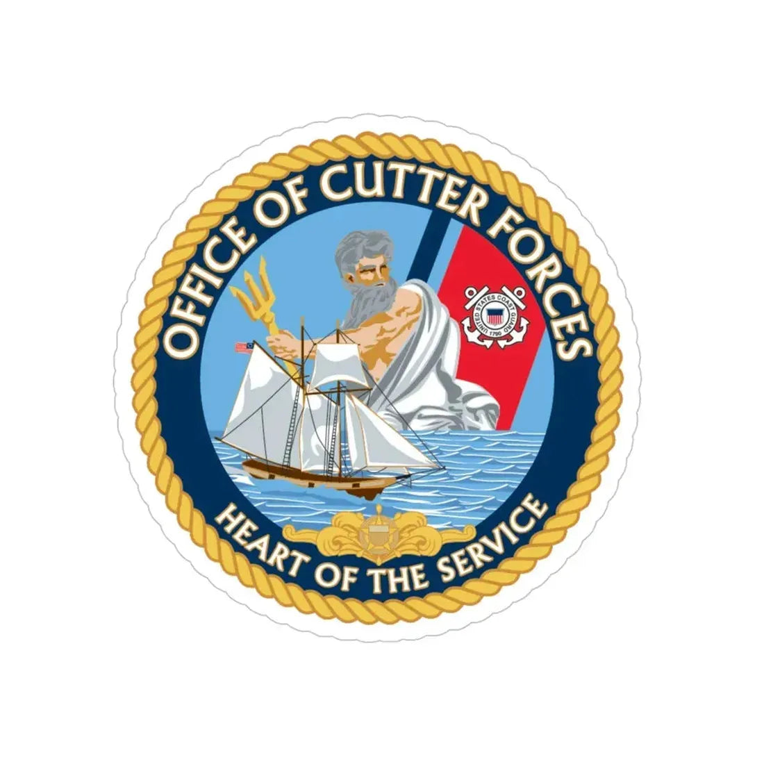 Office of Cutter Forces (U.S. Coast Guard) Transparent STICKER Die-Cut Vinyl Decal 4 Inch - The Sticker Space