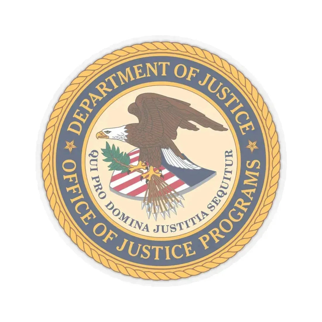 Office of Justice Programs - STICKER Vinyl Kiss-Cut Decal 4 Inch Transparent - The Sticker Space