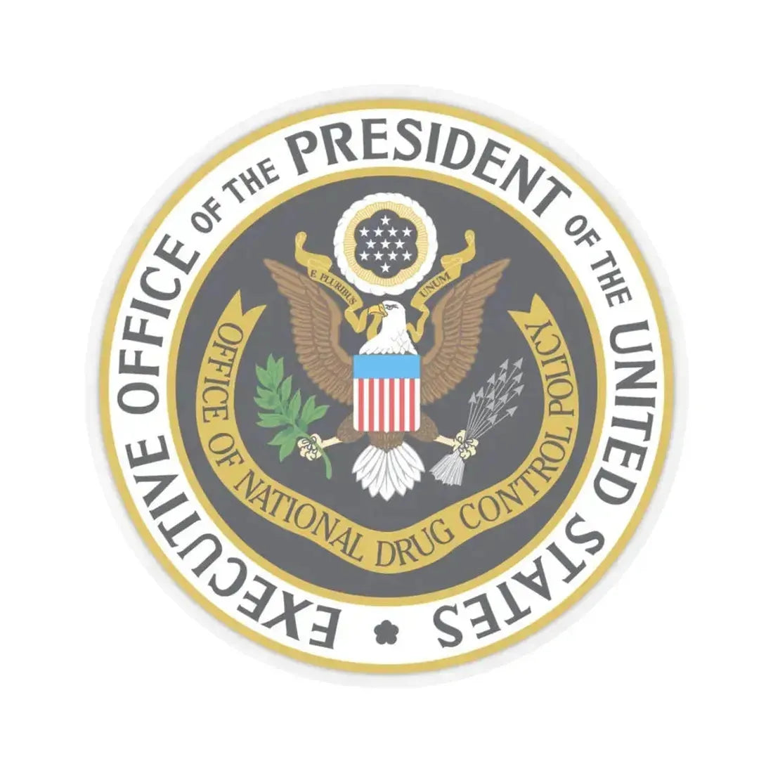 Office of National Drug Control Policy - STICKER Vinyl Kiss-Cut Decal 3 Inch Transparent - The Sticker Space